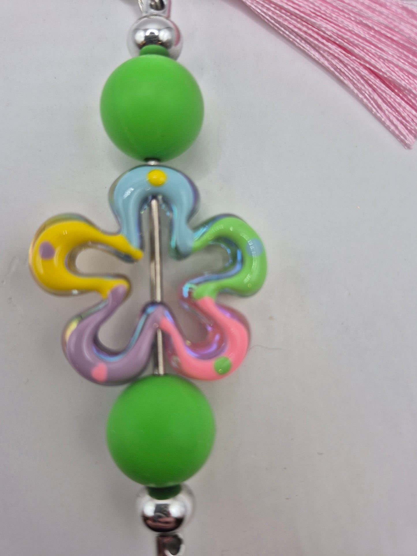 Green Flower Keychain