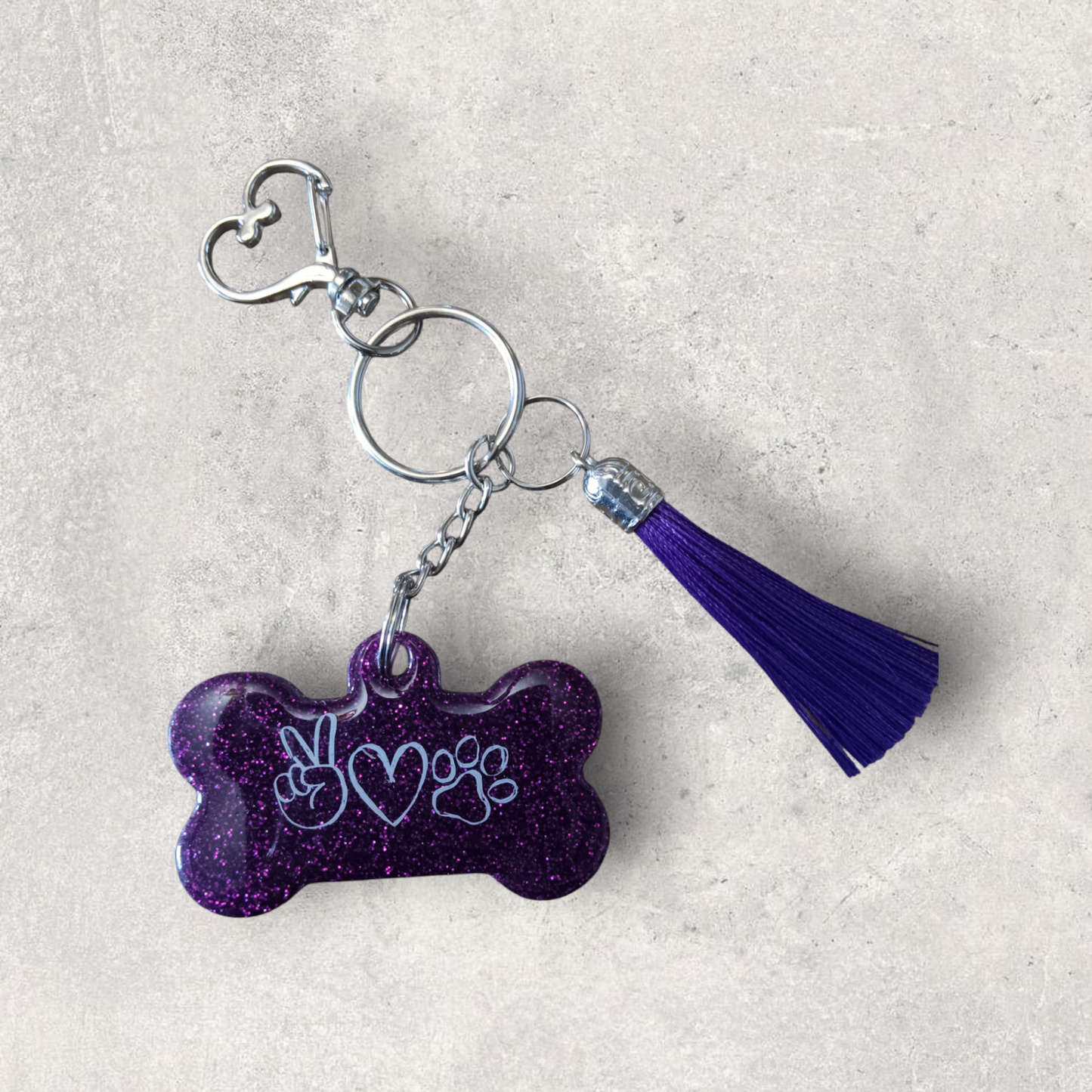 Purple Bone Keychain