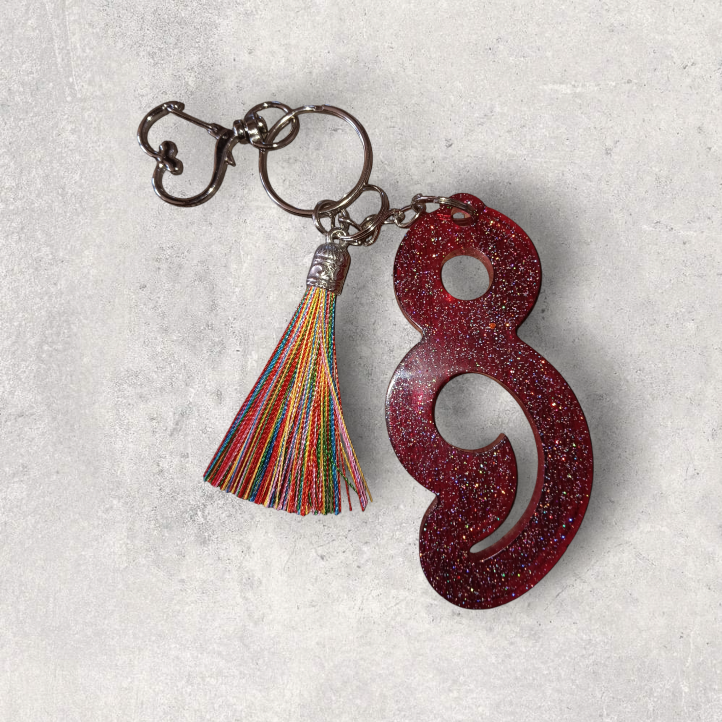 Burgundy Semi-Colon Keychain
