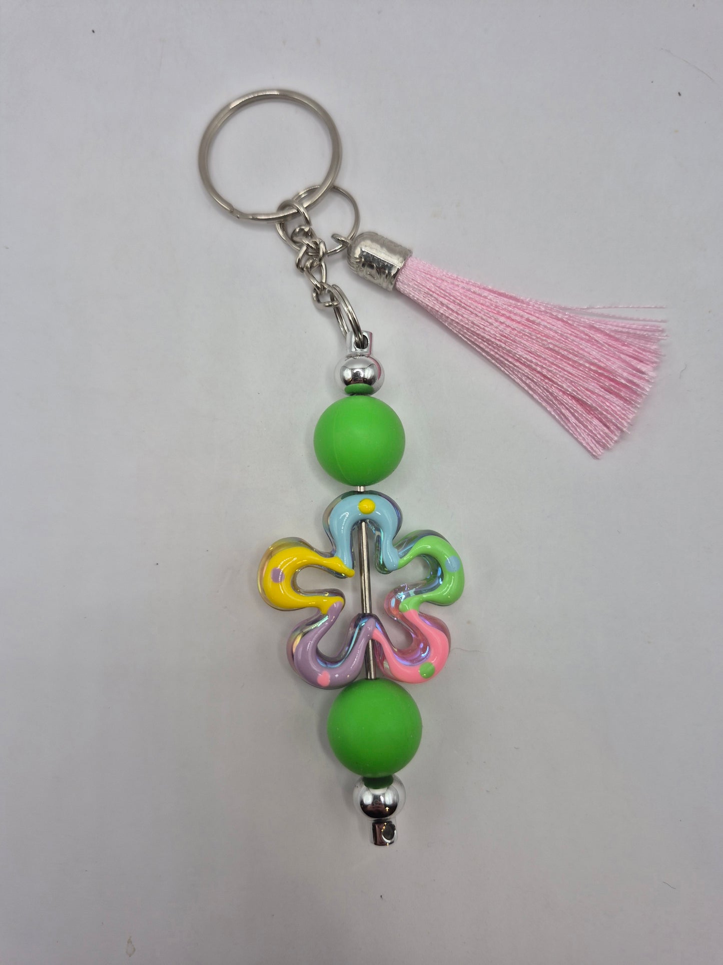 Green Flower Keychain