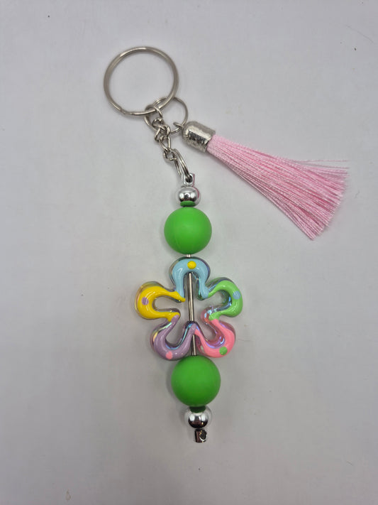 Green Flower Keychain