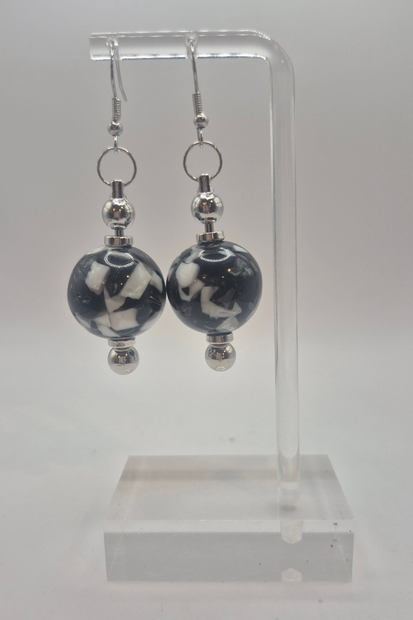 Black Beaded Earrings