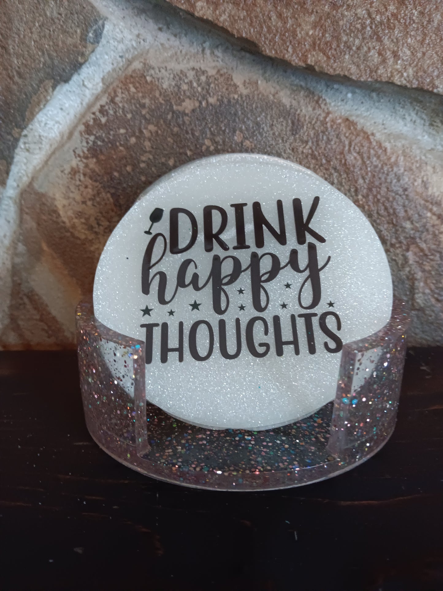 Drink Happy Thoughts Coaster Set