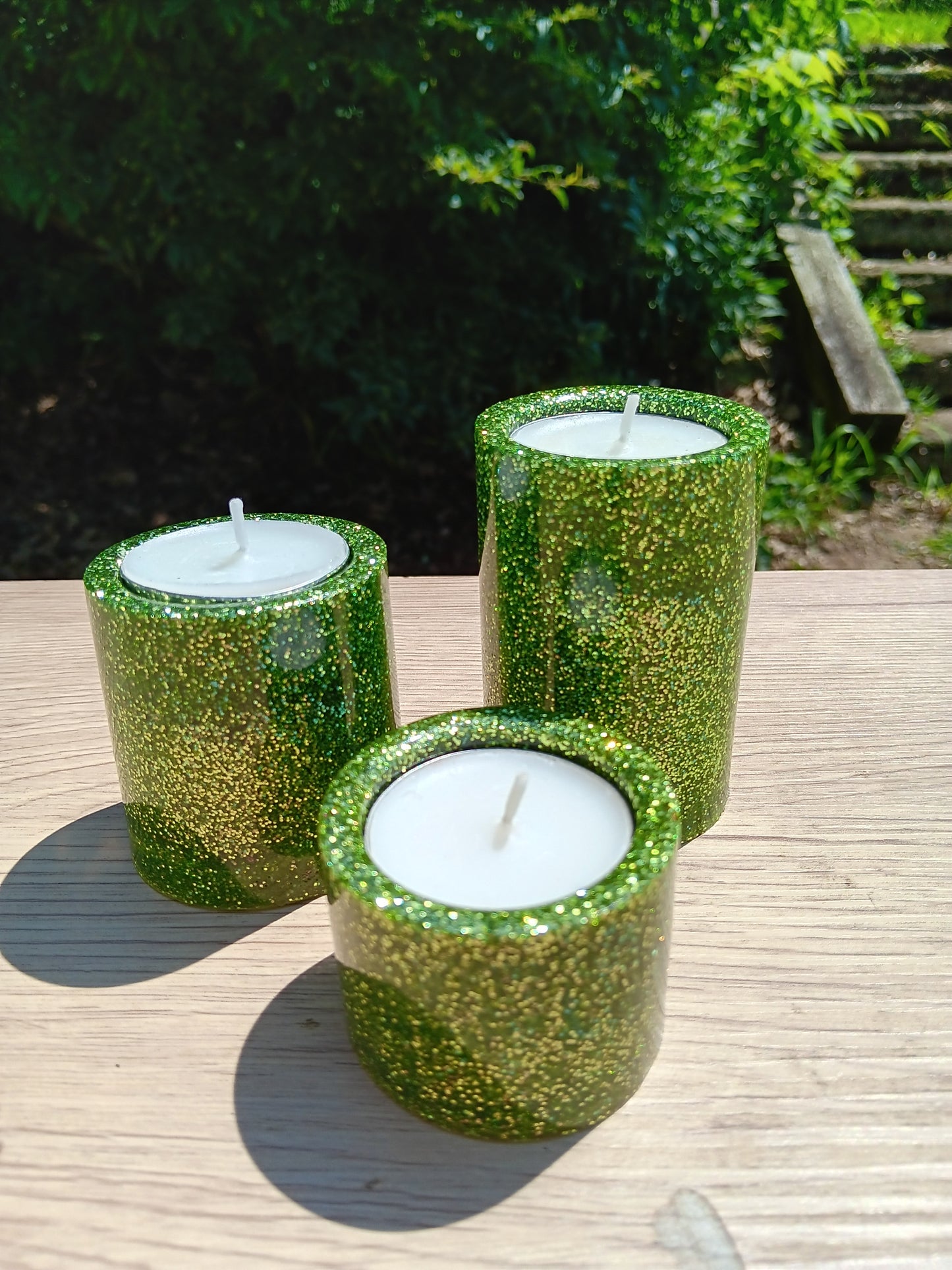 Green Tealight Trio