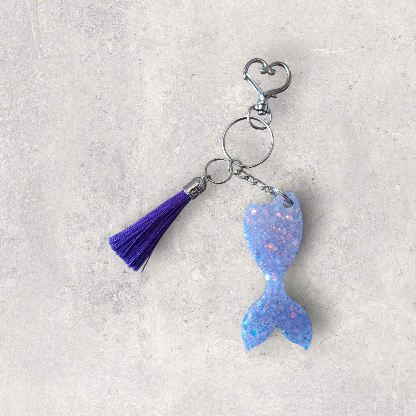 Light Blue Mermaid Tail Keychain