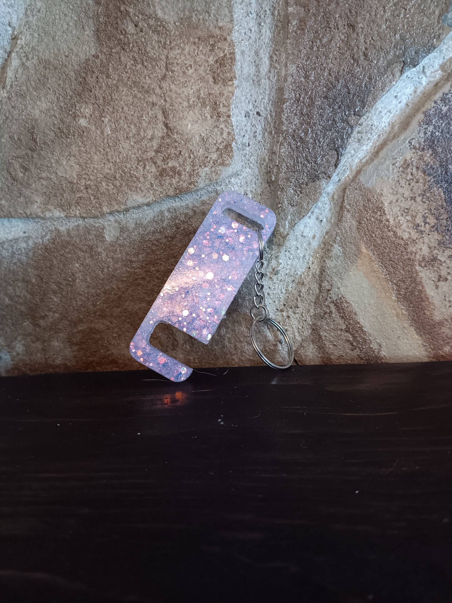 Purple Cell Phone Stand Keychain