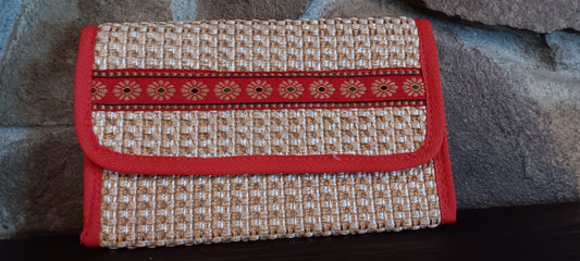 Red Jute Wallet