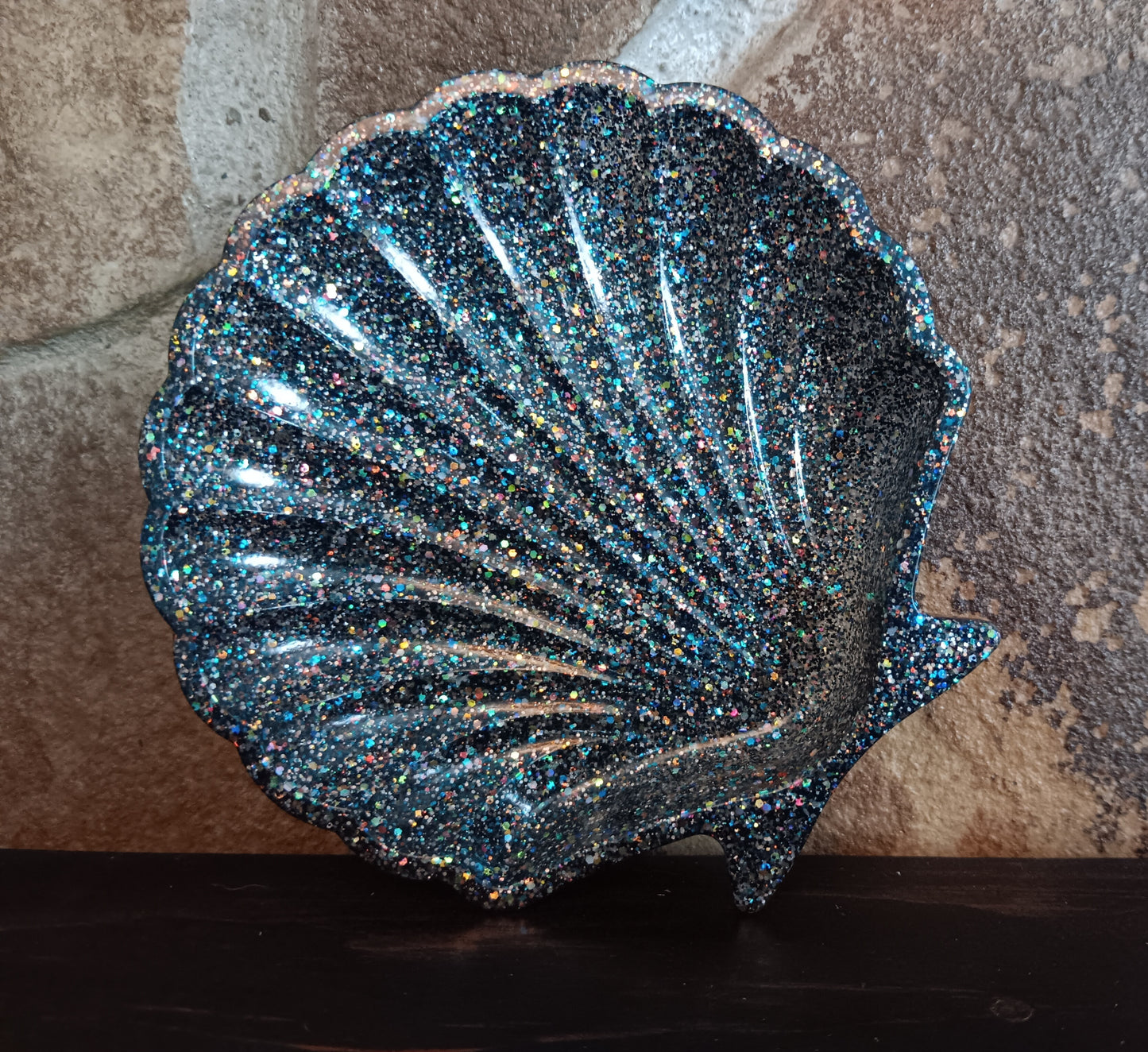 Dark Blue Sea Shell Trinket Dish