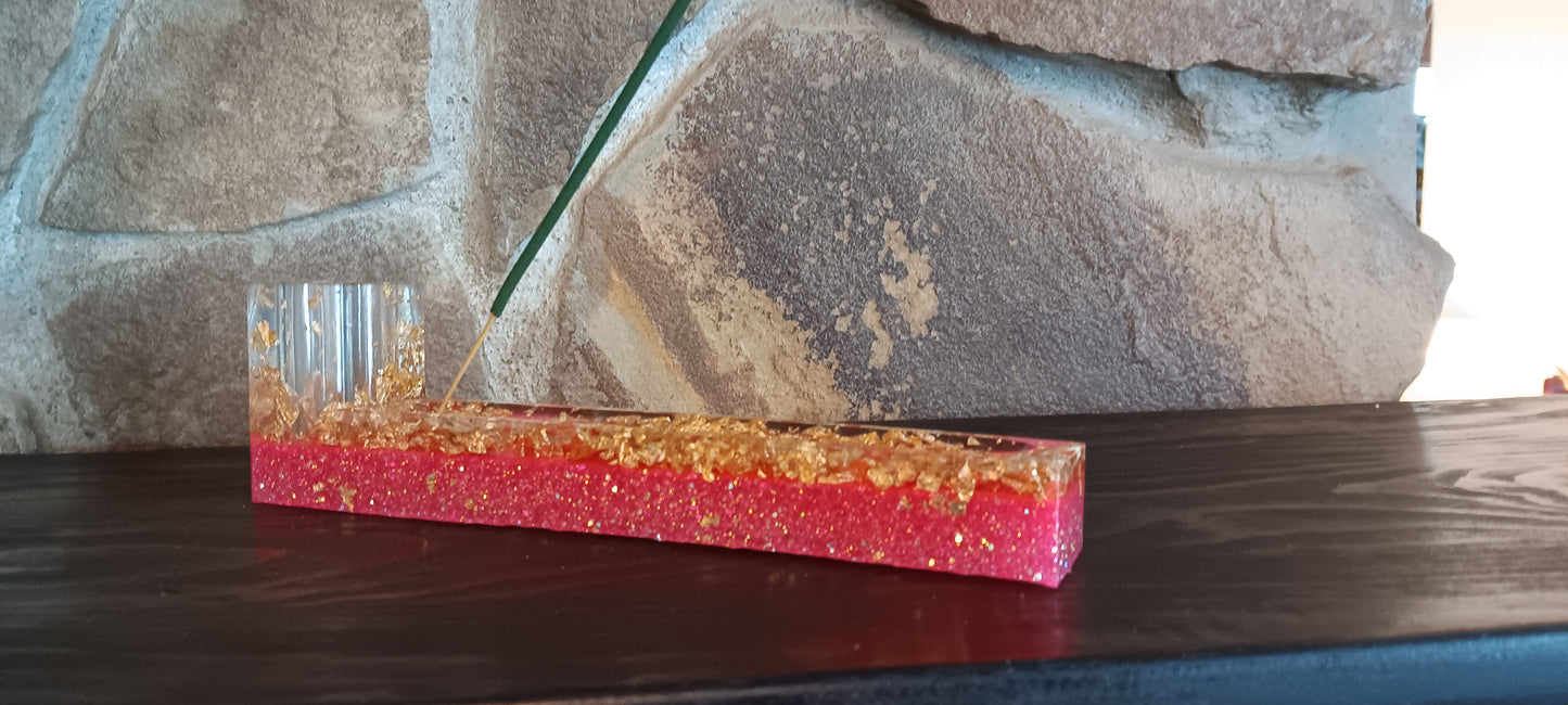 Pink & Gold Incense Holder