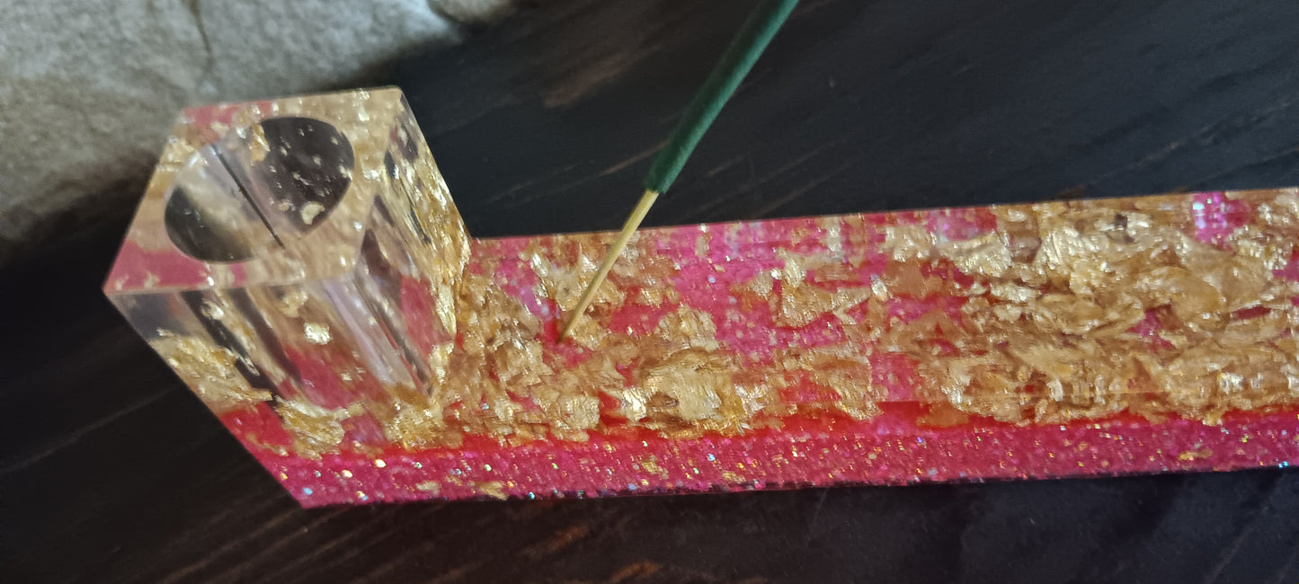 Pink & Gold Incense Holder