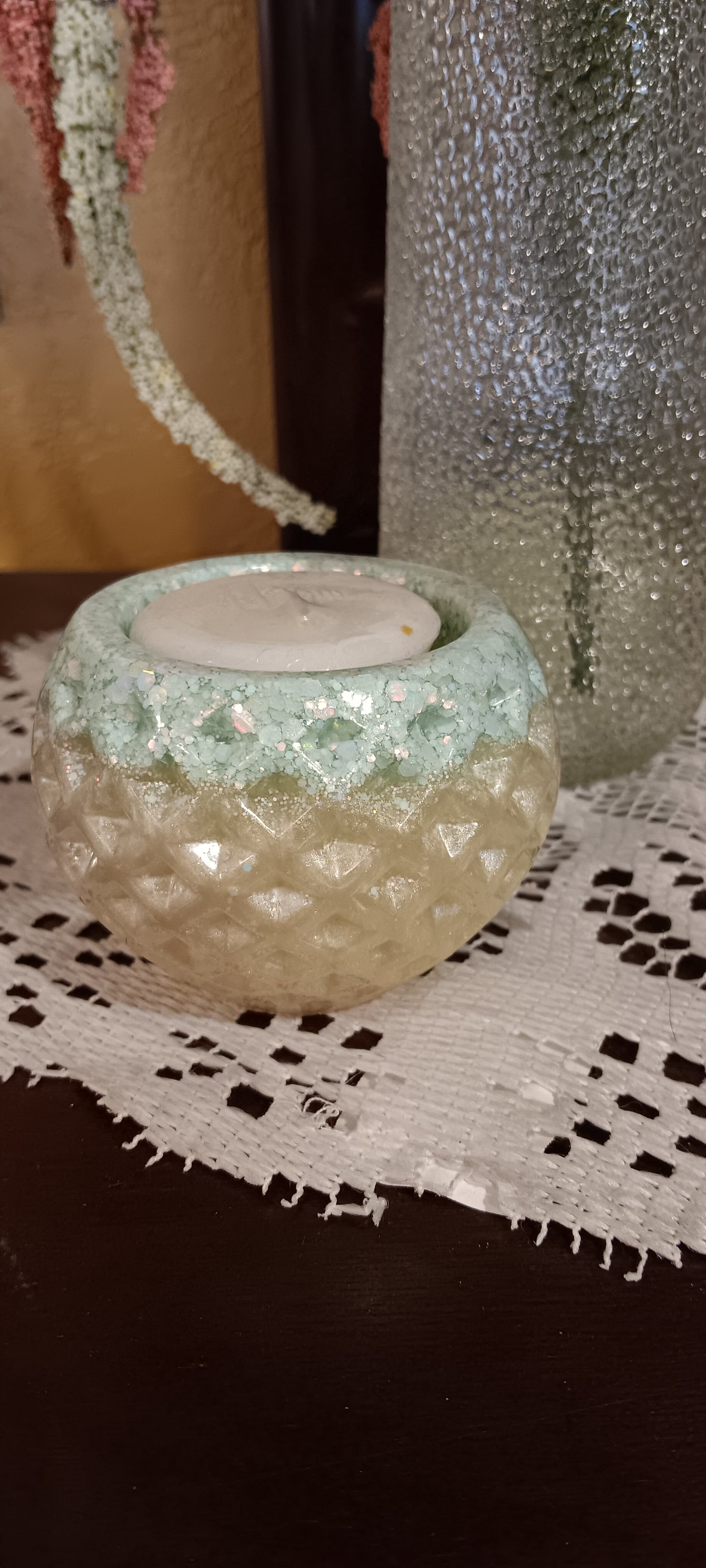 White & Blue Candleholder