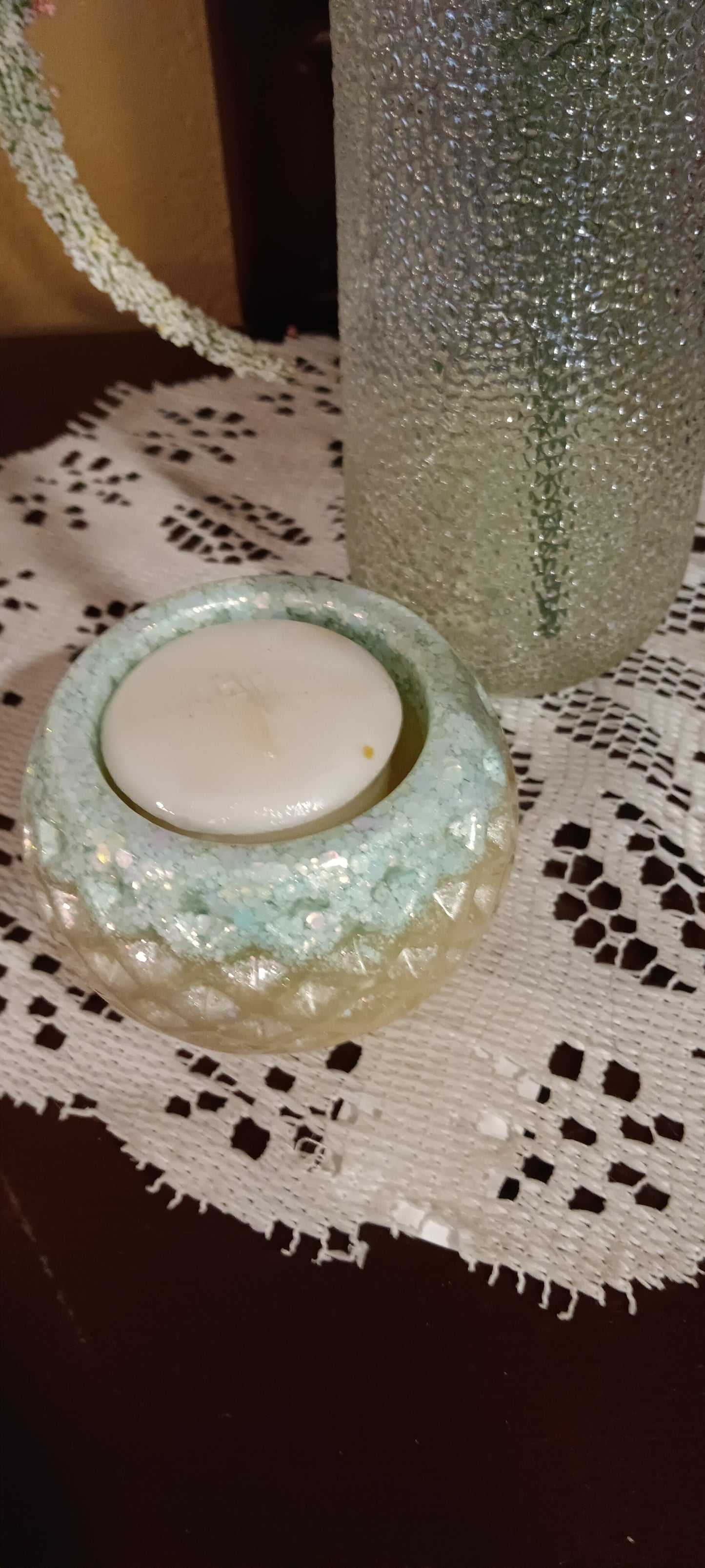 White & Blue Candleholder